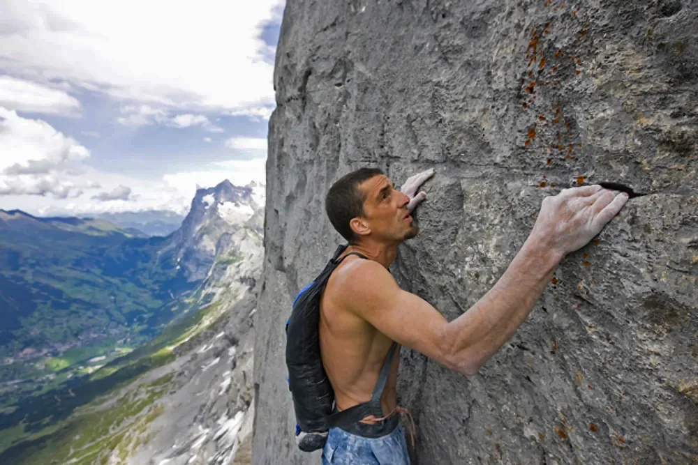 free soloing- rock climbing