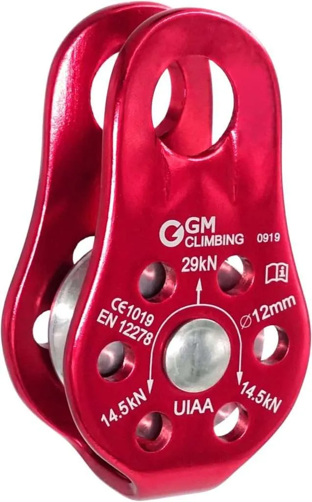 GM CLIMBING 29kN Fixed Micro Pulley CE UIAA Certified Slack Tender for Hitch Tending