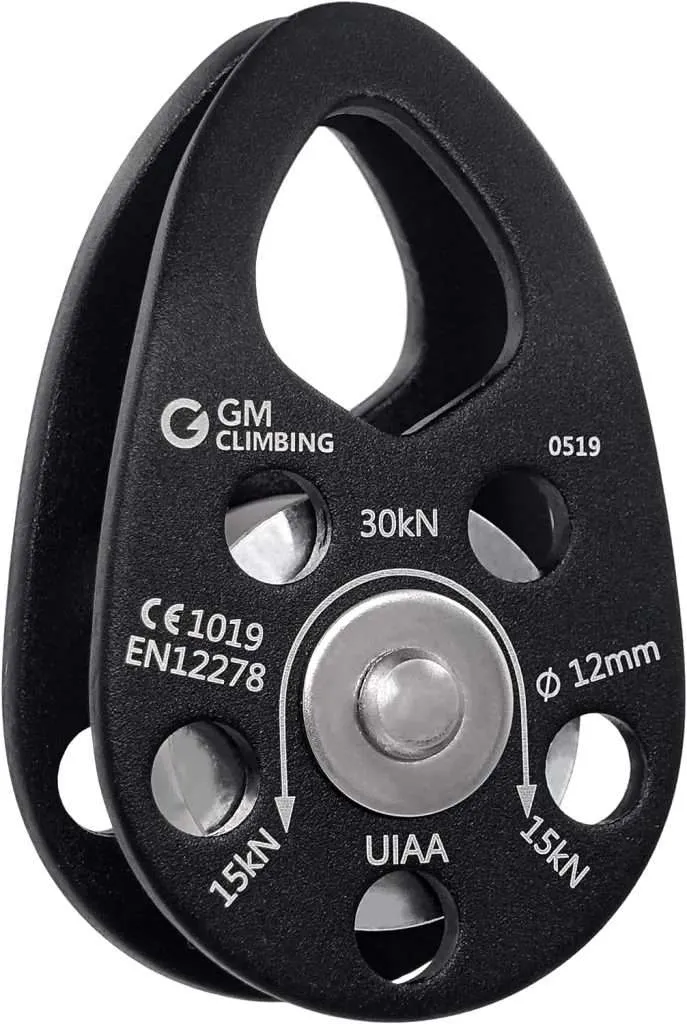 GM CLIMBING UIAA Certified 30kN Swing Cheek Micro Pulley Black General Purpose