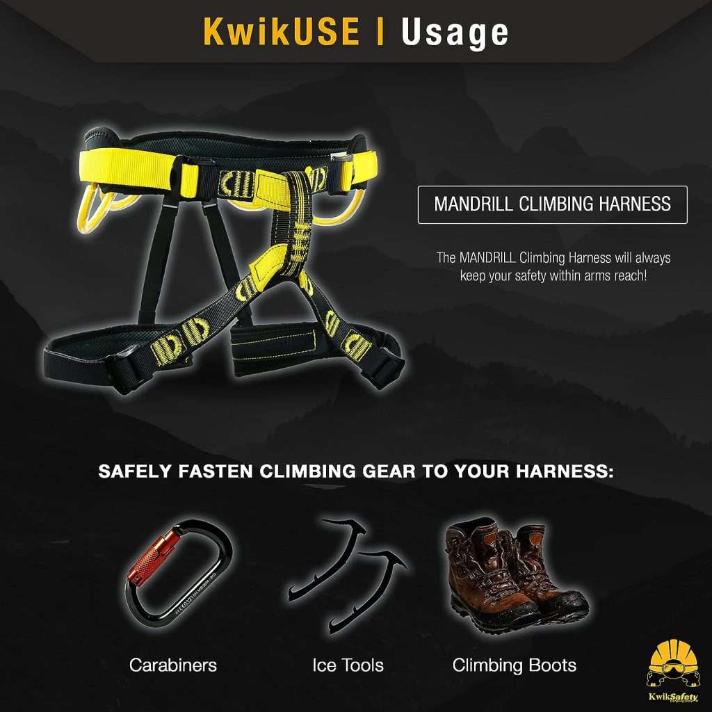 KwikSafety - Charlotte, NC - MANDRILL Climbing Harness [Free Tool Lanyard] 1 Pack, 2 Pack, Bundle, Combo, Kit