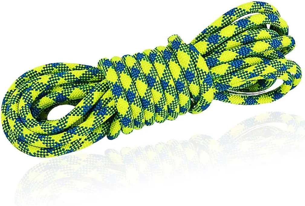 NewDoar 10.5mm(3/8in) Dynamic Rope,24KN(5399 lb) Robust Nylon Kernmantle Rope,3 Sizes Multipurpose Rope for Outdoor Mountaineering Rock Climbing Rescue(33ft/66ft/98ft)