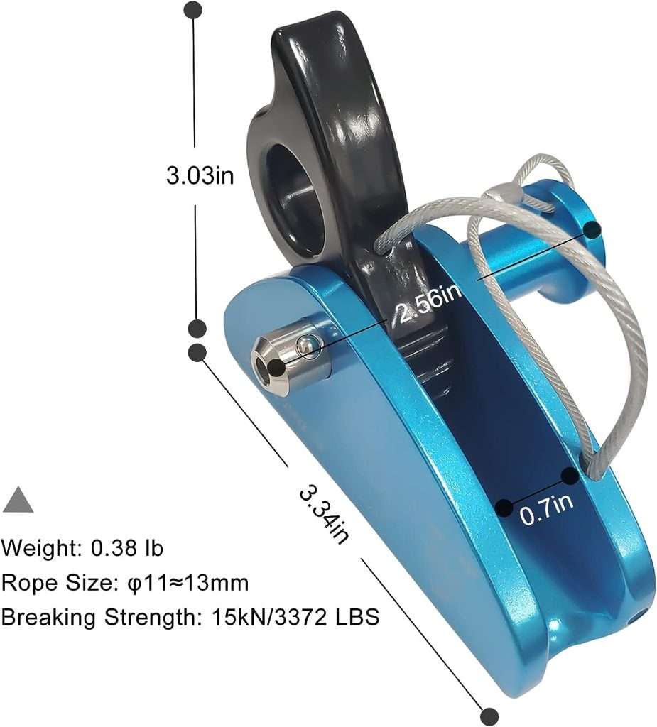 S.E.PEAK 15kN Rope Grab,CE Certified Fall Arrestor Ascender, Flip Line Adjuster, Grip Clamp, Self-Locking Fall Protection Belay Device for Rock Climbing, Tree Arborist, Rescue, Fit for 11~13 MM Rope