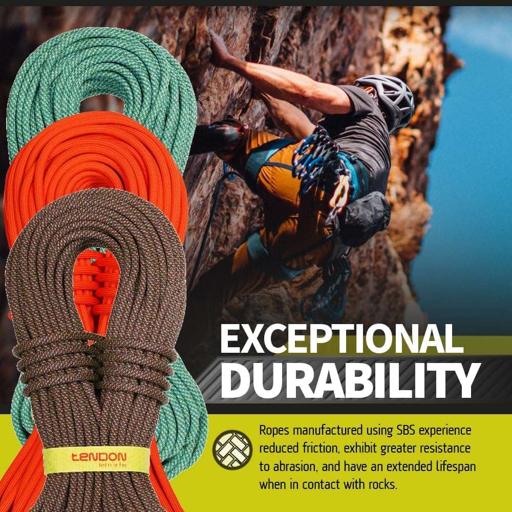 Tendon Master 9.4 - Mountain Climbing Gear, Dynamic Rope for Sport Climbing, Climbing Rope