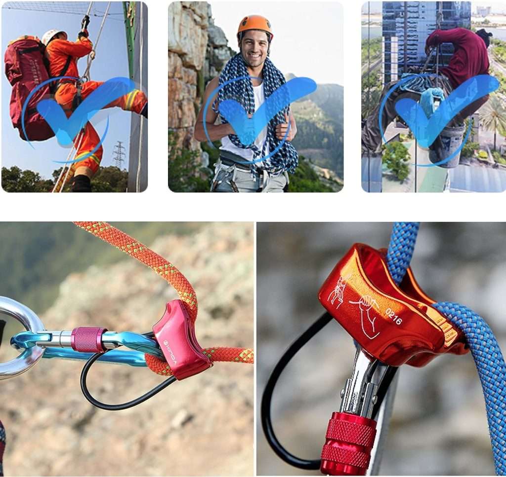 TRIWONDER ATC Belay Device V-grooved Micro Rescue Guide Belay Device Rock Rappelling