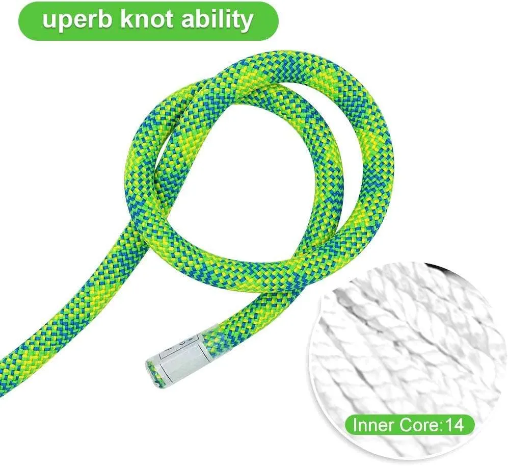 X XBEN 10.5 mm UIAA Dynamic Climbing Rope 20M(65FT) 35M(115FT) 45M(150FT) 60M(200FT), Safety Nylon Kernmantle Rope for Rock Climbing, Tree Climbing, Ice Climbing, Rappelling, Rescue